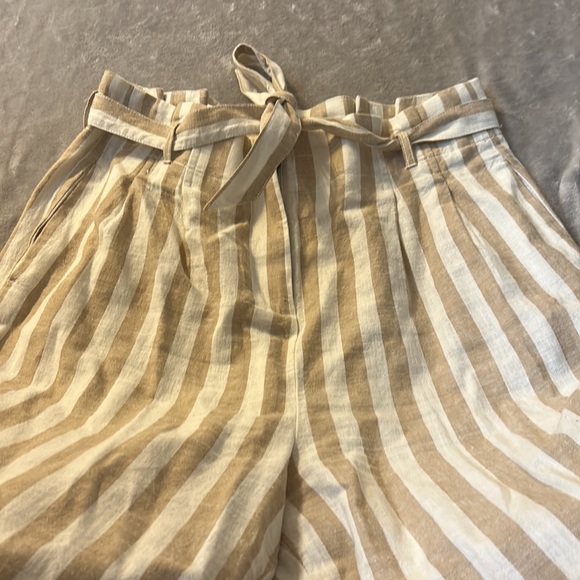 J. Crew White and Tan Wide Leg Pants with Stripes - Picture 2 of 7